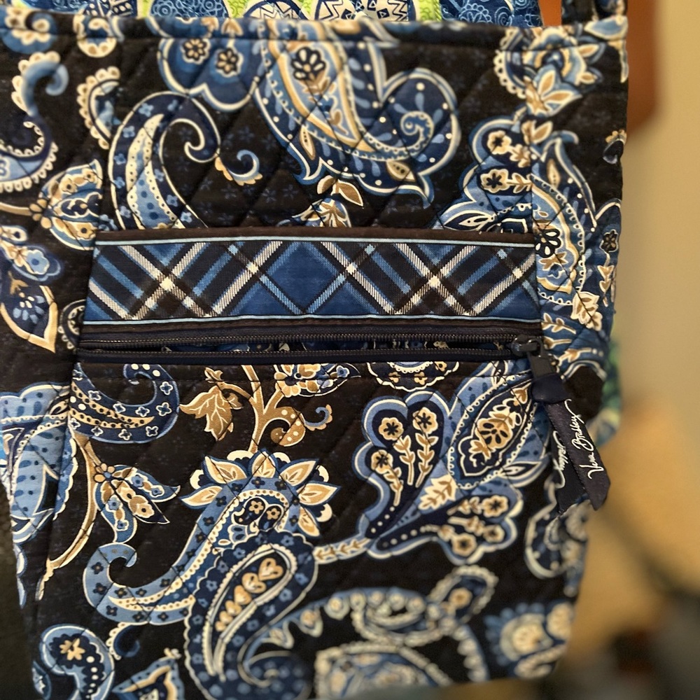 Vera Bradley Deep Night Paisley Blue Beige Crossbody Bag